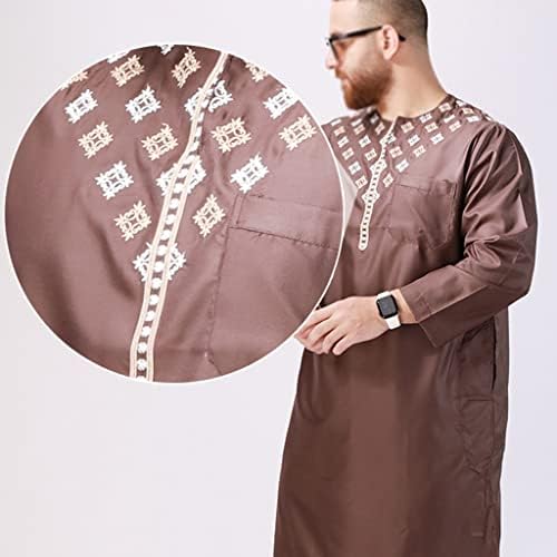 Muška odijela muslimanska odjeća dugi rukav kaftan thobe majica s hlačama Arapska molitva Eid Outfit 2 komada set