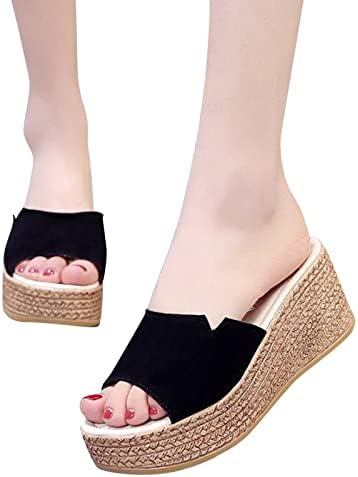Modne ljetne ženske sandale debele pete niska potpetica za ribu kožna tekstura casual stil ljetne sandale papuče cipele
