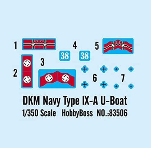 Fmochangmdp 1/350 skala DKM mornarički tip IX-B kompleti plastičnih modela za čamce, Igračke i pokloni za odrasle, 8,7 inča