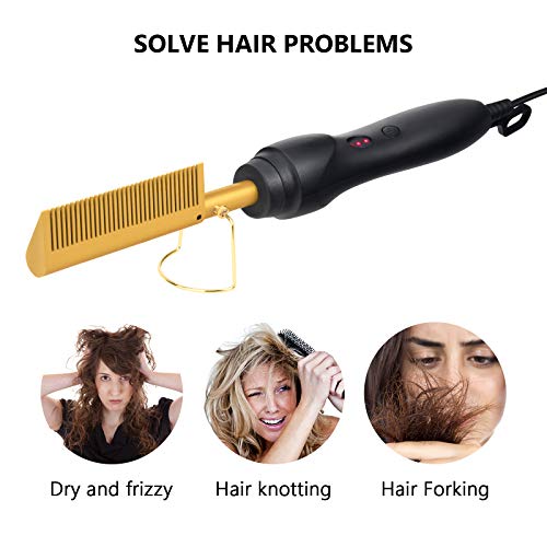 Vruća kosa četkica, Flybebe Multifunkcionalna bakrena četkica za ravnanje kose za muškarce Žena Električna češarica za grijanje, prijenosna
