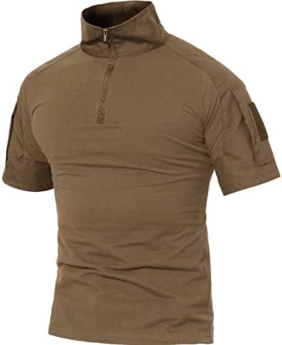 Magcomsen muške taktičke majice 1/4 zip kratki rukav Slim Fit camo majica