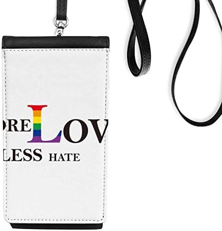 LGBT Rainbow Flag Više Ljubav manje mržnje Telefon novčanik torbica Viseća torbica za mobilne uređaje