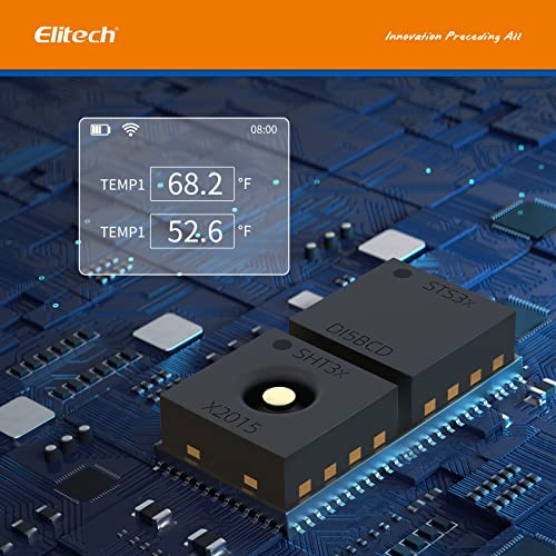 Elitech Temperaturni i vlažni podaci za digitalni diktafon Bežični daljinski monitor Skladištenje WiFi, RCW-800Wifi