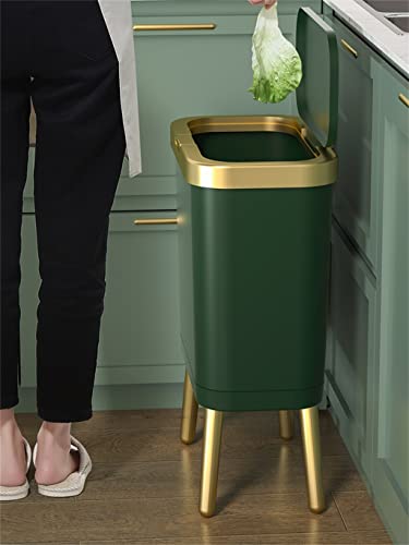 Dhtdvd 15L Zlatna kanta za smeće za kuhinjsko kupatilo Četveronožna Plastična uska kanta za smeće visoke stope s poklopcem