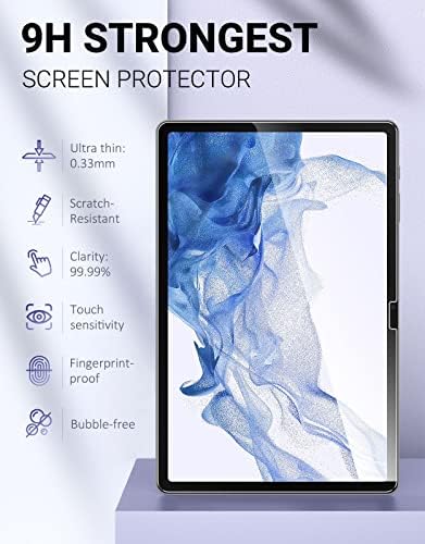 Moko 2-paket zaštitnik ekrana Fit Samsung Galaxy Tab S8 + 2022 / Tab S7 FE / Tab S7+, podržano S-Pen, HD 9h kaljeno staklo za zaštitu