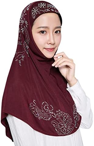 LEOMOSTE žene Glitter Crystal Rhinestone muslimanska marama Turban hidžab kapa dugi šal šal Wrap