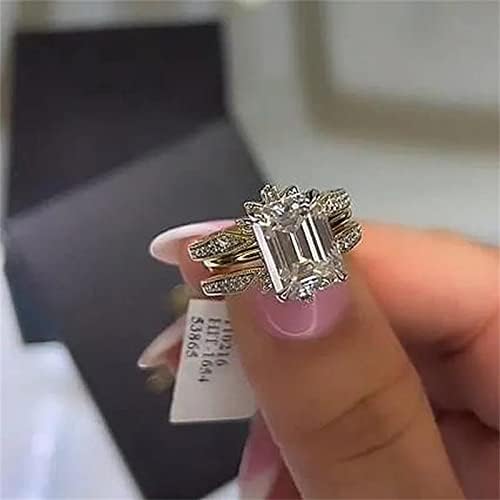 Prstenovi ženski prsten lagani Luksuzni prsten poklon prsten od legure prsten Set verenički prsten anksiozni prsten veličina 13