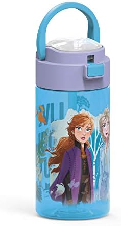 Zak dizajni zamrznuti 2 Anna & Elsa izdržljiva plastična boca s plastičnom bocom s izmjenjivim poklopcem i ugrađenim ručicama za nošenje,