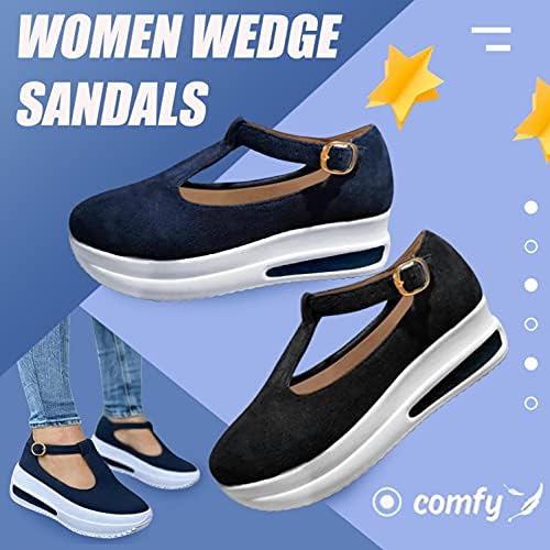 Sandale za žene Dressy, sandale niske potpetice izdužene gležnjeve začuvane jasne cvrkutne blok cipele cipele za cipele