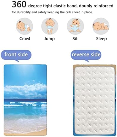 Opremljeni mini krevetići na plaži, prenosivi mini krevetići listovi mekani mali madrac ploča postavljena za dječaka ili djevojčicu