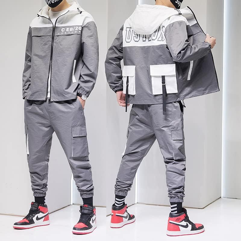 Streetwear trenerka Hip HOP 2 komada set muški casual odijela dukseri s kapuljačom, muška jakna i hlače Muške odjeće