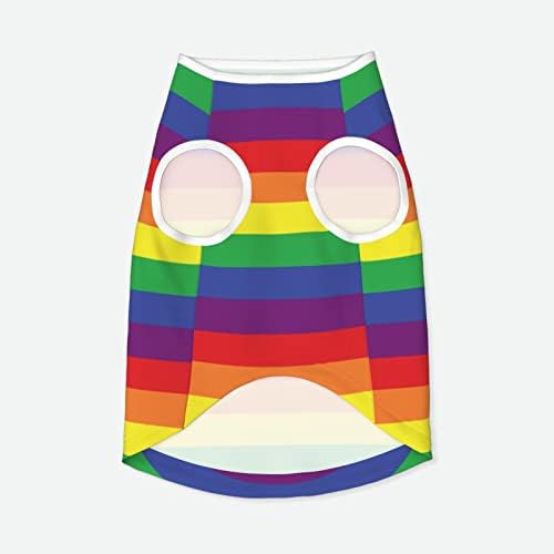 Pamučne majice za kućne ljubimce LGBT-Rainbow-Pride-Stripes štenad Kostimi pseća mačka pidžama meke pseće kombinezone za kućne ljubimce