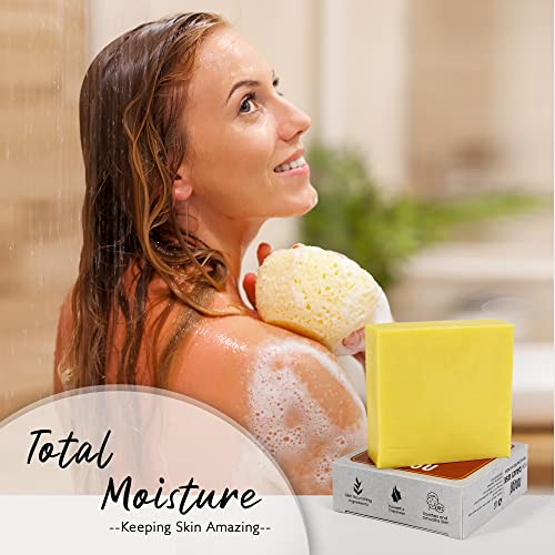 MasterMedi All Natural Soap Bar Turmeric, mekša & glatkija koža, ručno rađeni organski sapun mirisan vrhunskim eteričnim uljima &