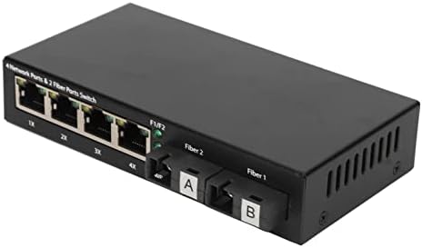 Qinlorgo Ethernet Switch, 10 100 1000Mbps 6 Port Fiber Media Converter za ured
