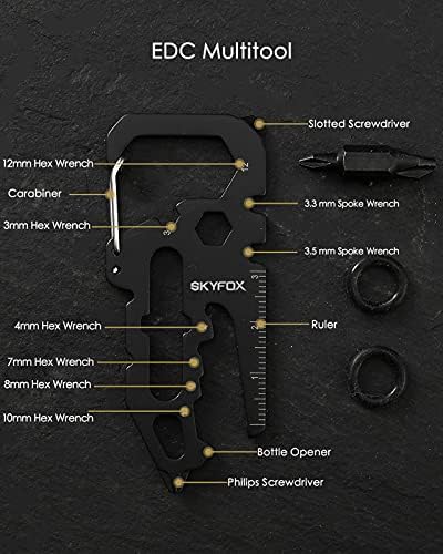 EDC Multitools Carabiner Clip privjesak za ključeve, 13 u 1 multifunkcionalni Mini otvarač za flaše, šraf za ključeve za planinarenje