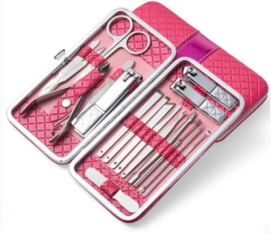 Clippers za nokte Manikure, 18pcs Art za nokte Alati za manikir Set od nehrđajućeg čelika Nails Clippers škare Tweezer komunalni manikir