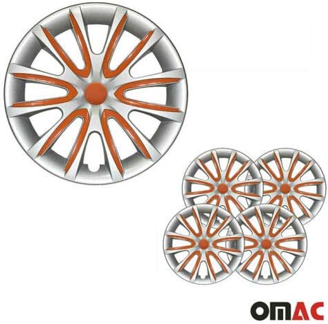 Omac 16 inčni hubcaps za suzuki sivu i narančastu 4 kom. Poklopac naplatka kotača - HUB CAPS - Zamjena vanjske gume za automobile