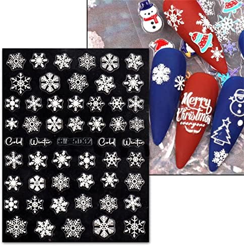5D stereoskopske reljefne Božićne naljepnice za nokte Snowflake Santa Snowman naljepnice za nokte samoljepljive dnevne naljepnice