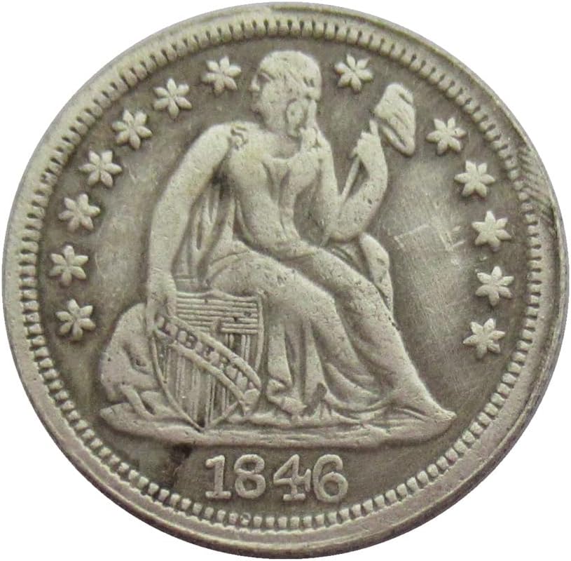 Američka zastava 10 CENT 1846 Prigodni kovanica sa srebrnim replikom