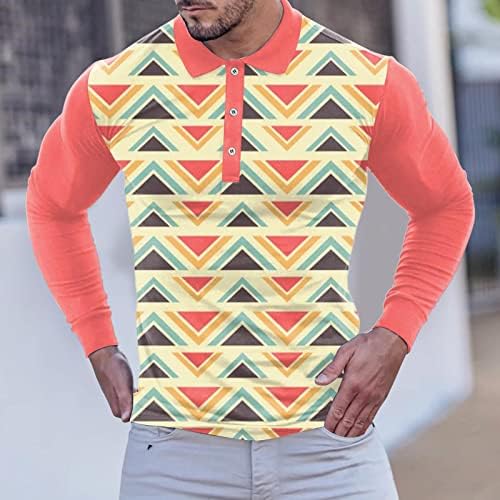 ZDDO 3D digitalne polo majice za muške, grafički smiješni vrtoglavi gumb za ispis mišića Slim Fit Tenis Sports Designer majica
