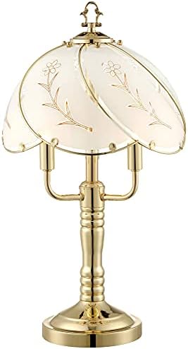 Regency Hill Flower Latica Tradicionalna glam luksuzna tablice akcentne lampe 19 1/2 Visoko polirani mesingani zlatni dodir na tiskanoj