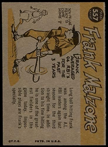 1960. topps 557 All-Star Frank Malzone Boston Crvene Sox Dean kartice 5 - Ex Red Sox