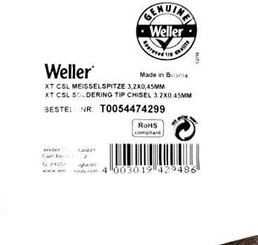 Weller T0054474299 XTCSL prodat je vrh, dlijeto 3.2 x.45mm, crna