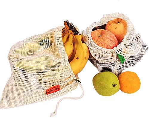 Torbe za višekratnu upotrebu mrežastih proizvoda, ekološki prihvatljive perive izdržljive torbe Set od 6 komada kesa za čuvanje povrća