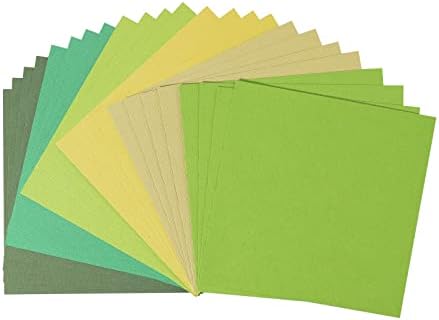 Vaessen Creative Cark Cardstock Papir platna tekstura, 15x15x0,8 cm, zelena