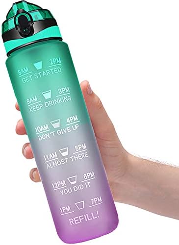 Boca za vodu od 32oz s vremenima za piće, prijenosni nepropusni otvor za nevernu opremu BPA Besplatna motivacijska boca za vodu s