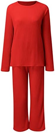 Žene Postavi visoki vrat Ležerne prilike Pleteni džemper Pulover TOP široke pantalone za noge 2 komada Hlače za sude