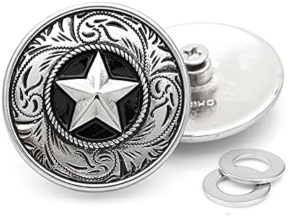 CraftMemore Star Navajo Vintage Coin Concho vijak zadnje boje kauboj bojnog šećera za uljepšavanje 1-1 / 4 inča 2pcs CHS47