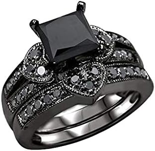 2023 New Hollow Diamond Ring Creative Black Dame Love Rings Mali prsten