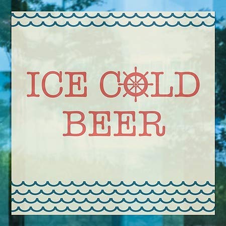 CGsignLab | Ledeno hladno pivo -Nautičko val prozor Cling | 5 X5