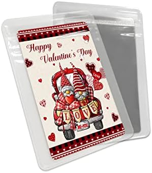 OComster kompaktno ogledalo za Valentinovo rasuto Mini ogledalo za kartice, crveni kamion Gnome Love Heart Plaid Lace Burlap malo