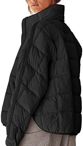 Nokmopo ženski vuneni kaput Ženske džepove dugih rukava s dugim rukavima, jakna od pamučne jakne jesen i zimski patentni zatvarač