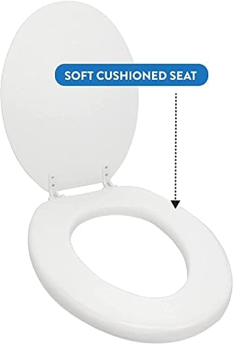 J & V Tekstil Mekano okruglo WC sjedalo s jednostavnim šarkama za čišćenje i promjene, podstavljeno *