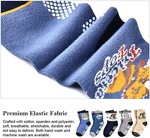 Dječje pamučne čarape za posade sa hvataljkama - 5 pakovanja dječaka Djevojka Zimska atletska sportska čarapa za gledanje 6-12 godina