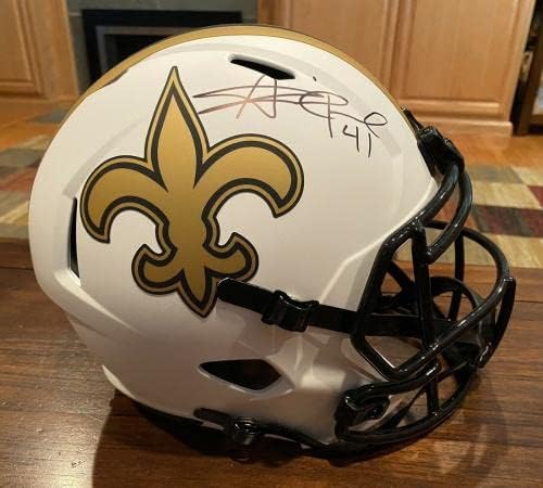 Alvin Kamara s autogramom New Orleans Saints Lunar Eclipse kaciga svjedok JSA 3-NFL kacige sa autogramom