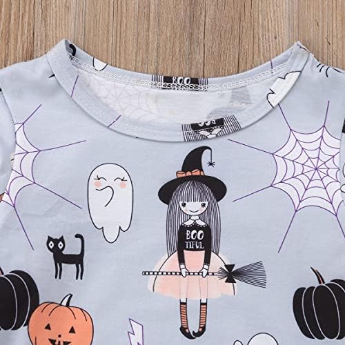 1-6t Toddler Kids Baby Girls Halloween Outfits Ghost bundeve Print Dugim rukavama Zimska odjeća