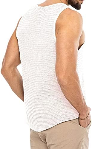 Yoeasy Men Knit Tank TOP Pogledajte kroz povremene jedinstvene vježbe na otvorenom THORTS TYS mišićne majice
