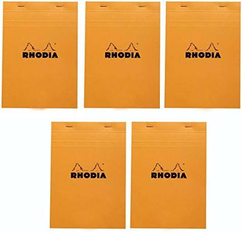Rhodia Top Papleboundboundbound Orange Notepads Graf - 8-1 / 4 in. X 12-1 / 2 in, pakovanje od 5