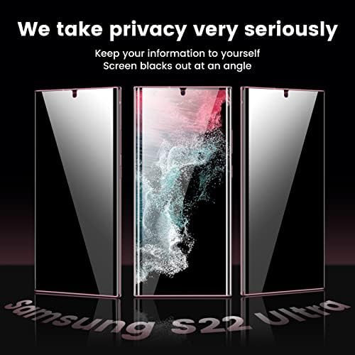 Mohave Zaštita ekrana za privatnost [Auto Alignment] dizajniran za Samsung Galaxy S22 Ultra 6.8[ultrazvučna podrška za otisak prsta]