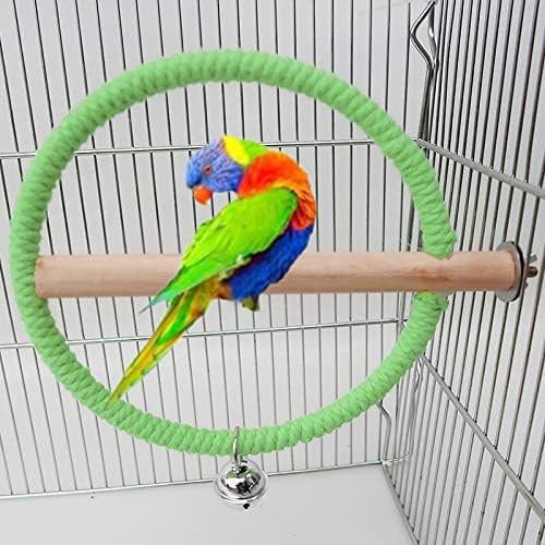 Klkcms Drveni parući, postolje, papagaj Budgie koktiel pileći stojeći penjanje trening viseći igračka, zelena