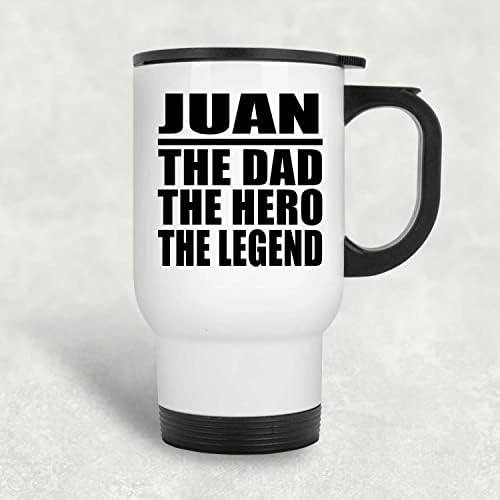 Dizajnirajte Juanu Tatu Heroj legendu, bijeli putnički šal 14oz izolirani od nehrđajućeg čelika, pokloni za rođendan godišnjica Božićne