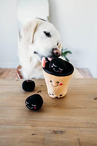 Zippypaws jazbina, prijatelji hrane Boba mliječni čaj-interaktivne igračke za pse za dosadu - igračke za pse skrivača, šarene Škripave