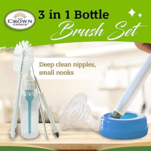 Set za čišćenje četkica za flašicu za bebe-komplet za čišćenje flašica za dubinsko čišćenje uključuje četku za flaše, četku za bradavice
