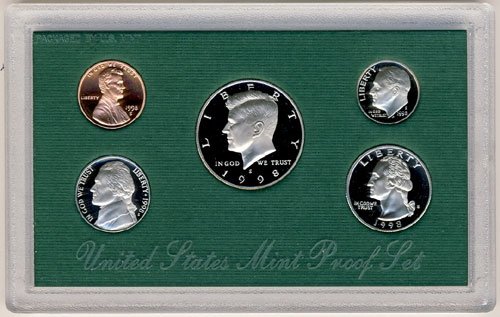 1998 S Clad Otporni 5 novčić postavljen u izvornom vladinom pakiranju