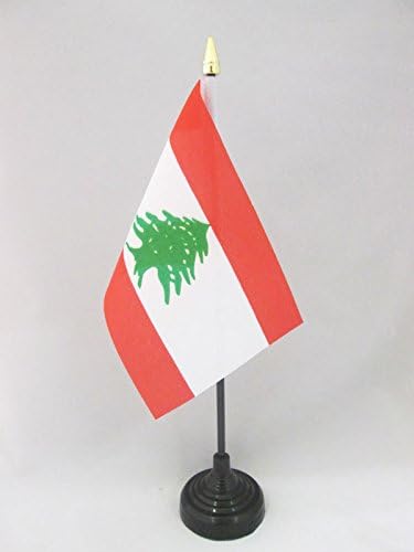 AZ zastava Libanon Stolna zastava 4 '' x 6 '' - libanonska stola zastava 15 x 10 cm - Zlatni koplje