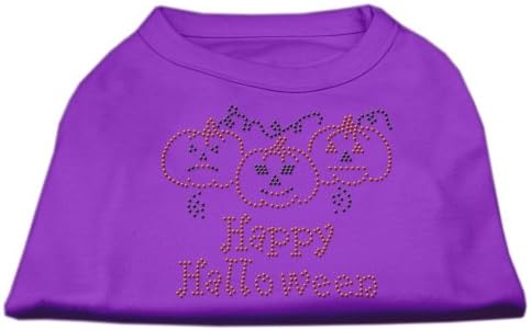 Mirage proizvodi za kućne ljubimce 8-inčni Happy Halloween Rhinestone košulja za kućne ljubimce, X-mali, ljubičasti